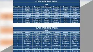 How to Create Class Wise Time Table in Microsoft Excel