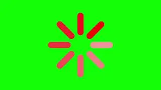 Loading Lost Connection Red White on Green Black Screen - Chroma Key - No Copyright