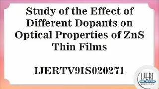 Study of the Effect of Different Dopants on Optical Properties of ZnS Thin Films