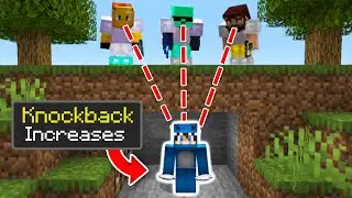 Minecraft Manhunt But Hunters Looking at Me Increases Knockback...