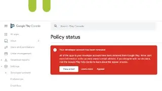 Play console account suspended #play_console#suspended#android#apps