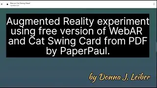 Augmented Reality Experiment with WebAR and Cat Swing Card from PaperPaul