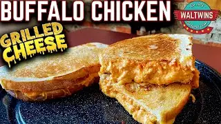 HOW TO MAKE THE BEST GRILLED CHEESE ON THE GRIDDLE! BUFFALO CHICKEN DIP GRILLED CHEESE - EASY RECIPE