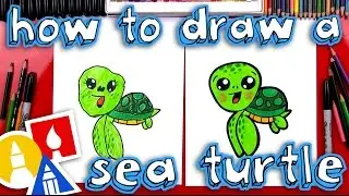 How To Draw A Cartoon Sea Turtle