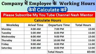 How to Calculate Hours Worked in MS Excel | Calculate Time in MS Excel | Calculate Time Difference