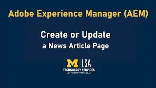 AEM Training: Create a News Story (page)