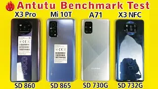 Poco X3 Pro vs Mi 10T vs A71 vs Poco X3 - Antutu Benchmark Score Test🔥