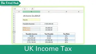 Calculate 2024-25 UK Income Tax – Using VLOOKUP In Excel