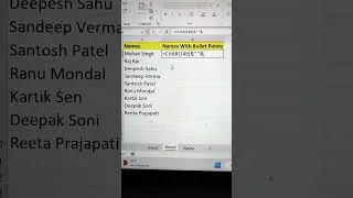 Add Bullet Points Before Names In Excel 🔥 | Excel Tips And Tricks 😎 