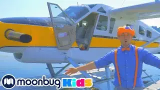 Blippi Explores a Seaplane | Blippi | Kids Songs | Moonbug Kids