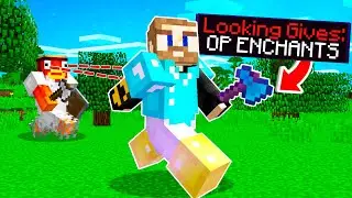 Minecraft Manhunt, But When Hunters Look at me I get OP Enchants...