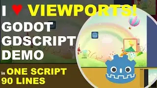 ▶ Godot Tutorial: I love ViewPorts! 📺 Tons of examples in one 90-line code 👌 GDScript for beginners