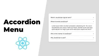 Create Accordion Menu using React | HTML, CSS & JavaScript