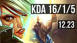 RIVEN vs PANTHEON (TOP) | 16/1/5, 3.0M mastery, 1000+ games, Legendary | EUW Master | 12.23