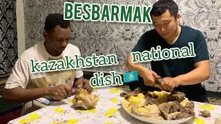 Traditional kazakh food Besbarmak/  kazakh cuisine.