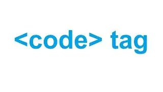 Code Tag in HTML