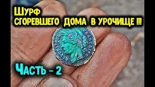 Находки в глубине сгоревшего дома Коп монет и шурф фундамента в урочище с металлоискателем Часть 2