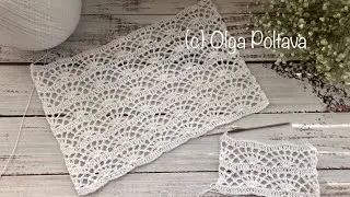 How to Crochet Lacy Fans Stitch for Tablecloth, Table Runner, Shawl, Scarf. Crochet Video Tutorial