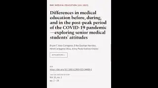 Differences in medical education before, during, and in the post-peak period of the C... | RTCL.TV