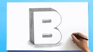 3D Letter Drawing - B