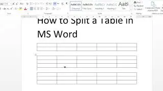 how to split a table in ms word