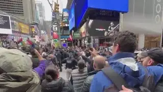 Pro-Israel, Palestine rallies collide in Times Square
