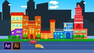 How To Create a Cartoon Animated City | After Effects Illustrator Tutorial