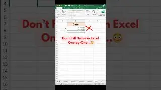 Auto-Write Dates in Excel With THIS simple Trick in Seconds!📅 #excel #excelshorts