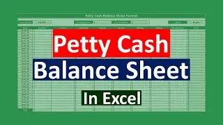 Petty Cash Balance Sheet Format in Excel