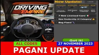 *NEW UPDATE* [PAGANI UPDATE] Driving Empire ROBLOX | ALL CODES | 11/27/2023