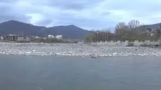 Горячий ветер! Устье реки Псезуапсе в Лазаревском, Сочи. Март 2015. Lazarevskoe SOCHI RUSSIA