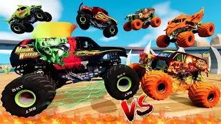 Monster Jam INSANE Fire VS Zombie Monster Truck Mud Battle | BeamNG Drive