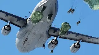 MASSIVE Static Line Jump From C-17 Globemaster