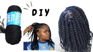 HOW TO: Step By Step fluffy lose braids with Brazilian wool  #brazilianwoolhairstyle. #fluffybraids