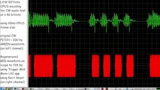 CW AUDIO over IP test using OPUS codec @ 4k bitrate, 60 ms frame-size; 200 hz CW pitch