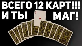 ЧУДО С 12 КАРТАМИ КОТОРОЕ УДИВИТ ЛЮБОГО!!! ЛЁГКИЕ ФОКУСЫ С КАРТАМИ ДЛЯ НАЧИНАЮЩИХ #фокусы