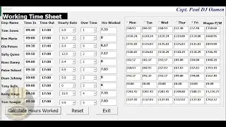 How to Create a Timesheet using VBA in Excel - Tutorial 2