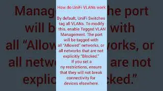 How do UniFi VLANs work? #unifivlans #shorts #shotfeeds