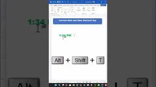 Current Date and Time Shortcut key in MS Word.