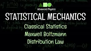 Statistical Mechanics - Classical Statistics : Maxwell Boltzmann Distribution Law