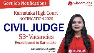 Karnataka High Court Recruitment 2020 | Online Apply for 53 Civil Judge Vacancies @Wisdom jobs