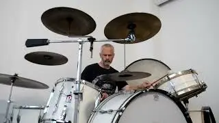 DrumFuckery no.288, White Ghost Kit, improvised solo on vintage/antique Premier drums, 3 bass drums