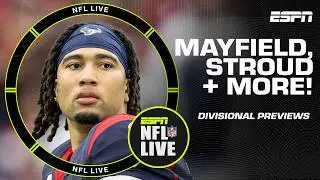 Divisional Round Previews: Baker Mayfield RESPONDS 🗣️ + When C.J. Stroud is AT HIS BEST 🏈 | NFL Live