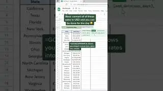 Convert currencies using Google Sheet’s GOOGLEFINANCE function! #shorts #sheets