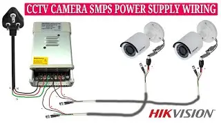 How to connect the Hikvision cctv DC power supply to analog hd cctv cameras with diagram