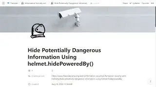 02 - Hide Potentially Dangerous Information Using helmet.hidePoweredBy() -  - freeCodeCamp