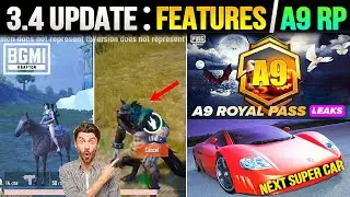 A9 Royal Pass | 3.4 Update All Features | 3.4 Update Release Date | Next Super Car Pubg Bgmi | A9 Rp