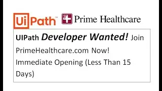 UIPath Developer Wanted! Join  Now! Immediate Opening (Less Than 15 Days) 🔥 #UIPath #JobOpening