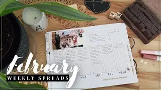 February 2022 Bullet Journal Weekly Spreads Ideas | Vintage Picnic Theme