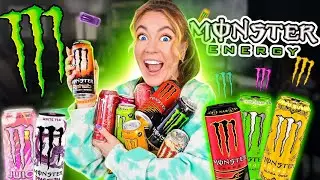 Пробую ВСЕ Вкусы ЭНЕРГЕТИКА MONSTER ENERGY! + смешала их ВСЕ!